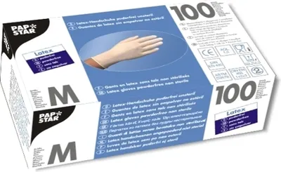 Immagine prodotto di 100 guanti, senza polvere di lattice, bianchi, taglia M
