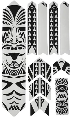 Produktbild von AMS Honeycomb Frame Guard Extra Maori Aufkleber – Schutz für helle Rahmen schwarz AMSFG2CLMO