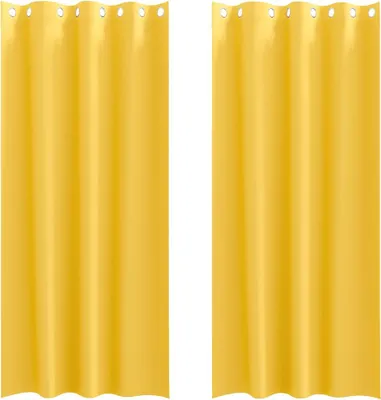 Obrázok produktu pre vidaXL Zatemňujúce závesy s krúžkami 2 ks horčicovo žltá 245 x 140 cm