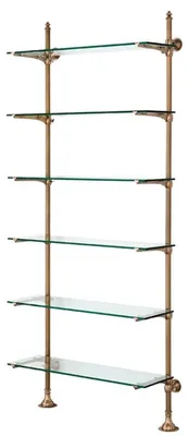 Produktbild von Casa Padrino Designer Wandregal Antik Messing 100 x 41 x H. 240 cm - Luxus Wohnzimmer Möbel