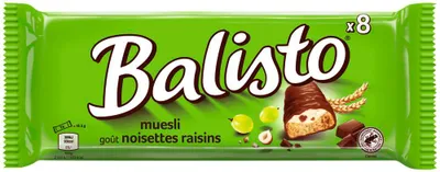 Produktbild von Balisto 389469, Snack bars, 148 g, Sugar, whole grain (19%) (whole oat flakes, whole wheat flour, whole barley flour), milk..., 2126 kJ, 508 kcal