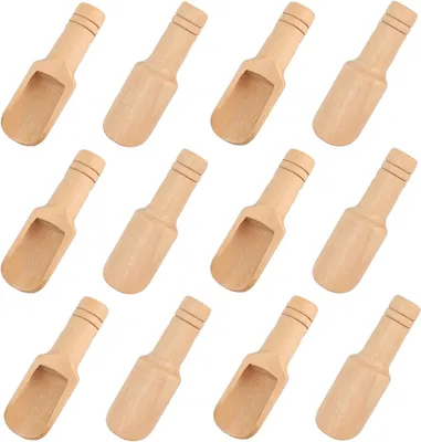 Produktbild von Mini-Holzlöffel, 12 Stück, 7,5 cm, kleiner Salzlöffel, Bade-Holzlöffel, Mini-Holzschaufel, Löffel-Gewürzschaufel, Badesalzschaufel für Küche, Milch, Kaffee, Tee, Süßigkeiten