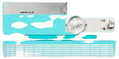 Image de Bande de rétroéclairage LED, longueur 1 100 mm, 12 perles LED, tension 3 V, compatible avec le modèle 50PUS8505, e CE