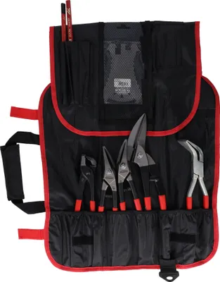 Produktbild von Stubai S283911 Spenglersatz Rolltasche 11-teilig,Durchlaufschere,Blechschere, Falzzangen, Karabiner, Stift, Schablone, Bit-Clip Satz, Zimmermannsstift