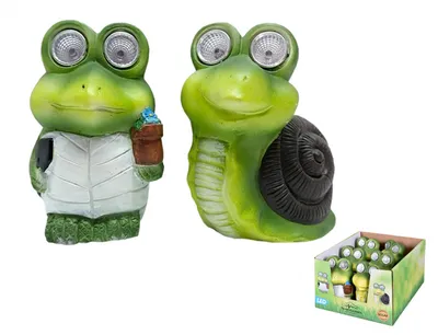 Image de Nohel Garden Escargot et grenouille solaire 10x9x15cm