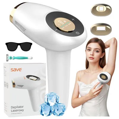 Zdjęcie produktu dla Depilator Laserowy Ipl Bezbolesny Do Ciała Bikini Twarzy Chłodzący Nasadki