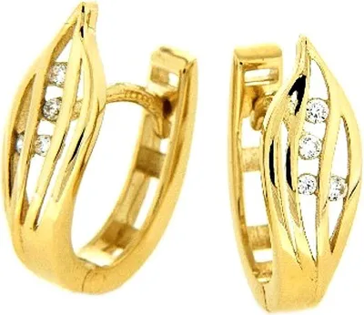 Produktbild von Creolen Klappcreolen echt Gold 585 (14kt) mit Zirkonia