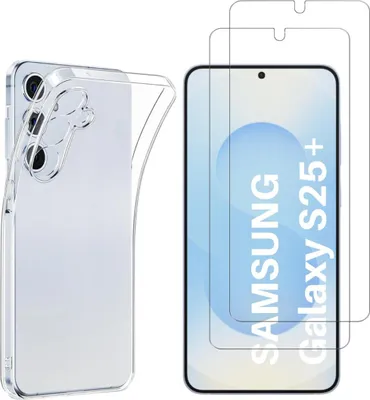 Image de Housse pour Samsung Galaxy S25 PLUS avec 2 films de protection d'écran en verre trempé Phonillico®