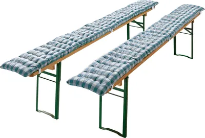 Produktbild von REDBEST Bierbank-Auflage Nashville" 2er-Pack blau 25x220 cm"