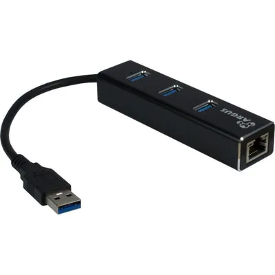 Produktbild von Inter-Tech ARGUS IT-310 - USB 3.2 Gen 1 (3.1 Gen 1) Type-A - IEEE 802.3ab - IEEE 802.3i - IEEE 802.3u - Schwarz - RJ-45 - USB 3.2 Gen 1 (3.1 Gen 1) Type-A - Aluminium - Windows 10 - Windows 7 - Windows 8 - Windows 8.1