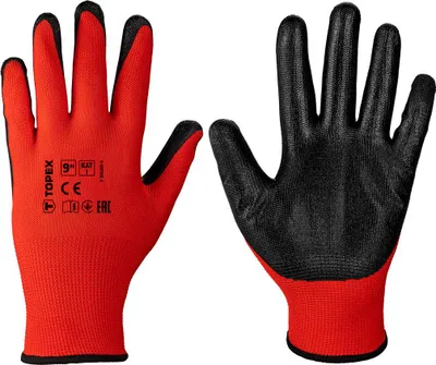 Produktbild von TOPEX 48 Paar Arbeitshandschuhe mit Grip – Rutschfeste Latex-Beschichtung (Smooth), 10"