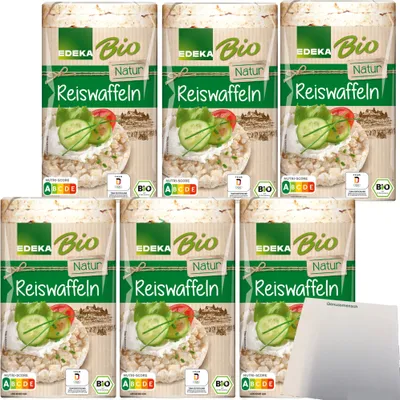 Produktbild von Edeka  Reiswaffeln natur ungesalzen mit Sesam verfeinert 6er Pack (6x100g Packung) + usy Block