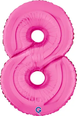 Produktbild von Riesenzahl Folienballon 26"/66cm | Pink Zahl: 8
