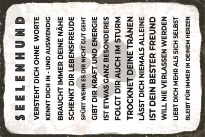 Produktbild von vianmo Blechschild 30x20 cm Seelenhund