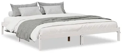 Immagine prodotto di vidaXL Letto in legno massiccio extra lungo senza materasso bianco 200x220 legno di pino