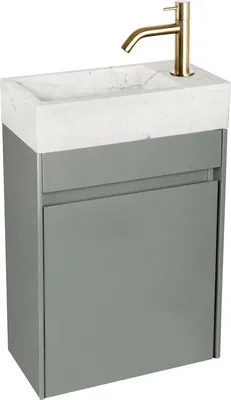 Productafbeelding van Badkamermeubel met wastafel, model Differnz HURA L, marmer/groen, 61 x 40 x 22 cm, artikelnummer 38.006.16