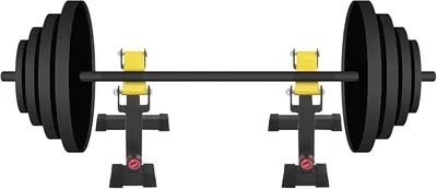 Produktbild von 2 Ständer Langhantelablage, Freie Höheneinstellung 30-40cm, bis 300 kg belastbar, mit Nylongewebe Puffergürtel, Tragbarkeit Stahl Langhantelständer, Kniebeugenständer, Squat Rack