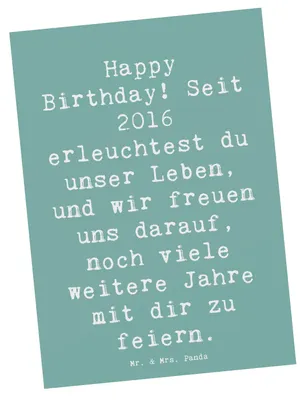 Produktbild von Mr. & Mrs. Panda Postkarte Spruch 2016 Geburtstag - Meeresbrise - Geschenk, Alles gut zum, Freude, Happy Birthday, Alter, Jahrgang, Grußkarte, Postkarten, Ansichtskarten