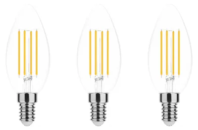 Produktbild von Modee E14 LED Filamentlampe 7W 806lm 2700K Warmweiß 3 Stück