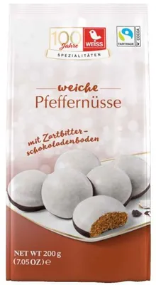 Produktbild von Weiss Weiche Pfeffernüsse mit Schokoladenboden 200g