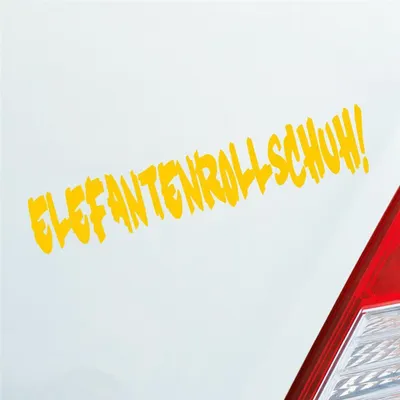 Produktbild von Auto Aufkleber Elefantenrollschuh Elefant Schuh Zubehör 20x4 cm Gelb Sticker Heckscheibenaufkleber