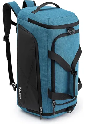 Immagine prodotto di Zaino da viaggio da 60 litri, colore blu, con scomparto impermeabile e vano per scarpe, ideale per sport e viaggi