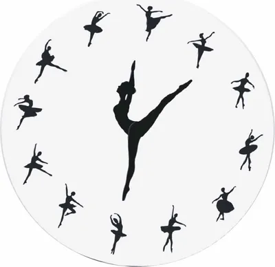 Zdjęcie produktu dla Zegar ścienny Ballerina Cichy akrylowy taniec baletowy Wiszący wystrój do domu Salon Sypialnia