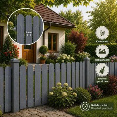 Produktbild von QLS 1 Stk. Zaunlatte 120 cm Holz Brett Kiefer Fichte Gehobelt Gartenzaun 11468