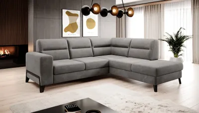 Produktbild von Haustierfreundliches Casandra Ecksofa: Kratzfester Stoff und komfortable Schlaffunktion : Grau : vorstehend links Ausrichtung: vorstehend links Designer-Farben: Grau