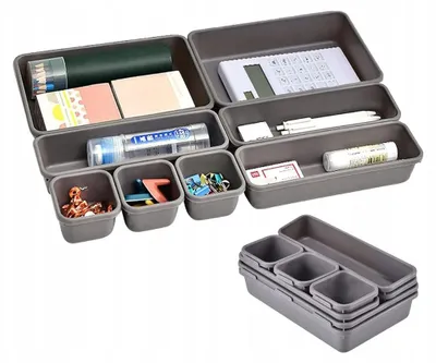 Zdjęcie produktu dla 8 Szt. Organizer Do Szuflady System Porządkowania Do Makijażu, Na Biurko