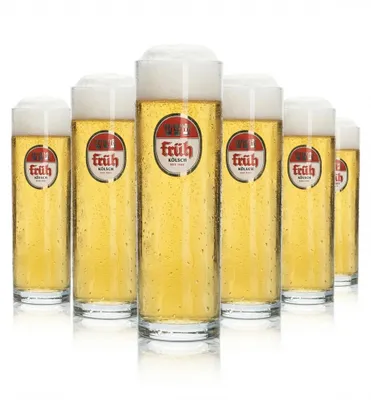 Produktbild von 6x Früh Kölsch Bierstange Bierglas 0,2l Gläserset Kölner Brauerei Kneipe Köbes
