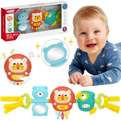 Obrázok produktu pre Woopie Detský kočík Prívesok do postieľky Senzorické hracie hrkálka Zrkadielko 6m+