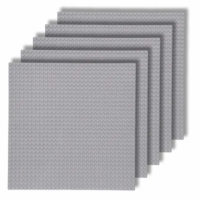 Zdjęcie produktu dla Duże PŁYTKI KONSTRUKCYJNE do klocków typu Standard zestaw kreatywna podstawa, 5 sztuk 32x32 pin jasno-szare