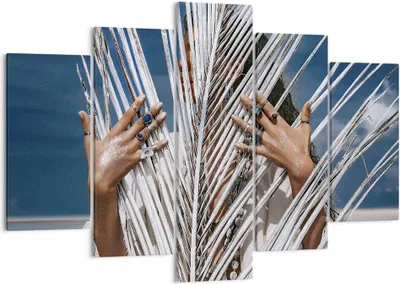 Produktbild von Bild auf Leinwand - Leinwandbild - 5 Teile - Hände Finger Schmuck - 150x100cm - Wand Bild - Wanddeko - Wandbilder - Leinwanddruck - Bilder - Wanddekoration - Leinwand bilder - EA150x100-4892