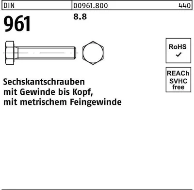Produktbild von Reyher  961 6Kt.Schraube 14x1,5x40 Güte 8.8 (100 Stück)