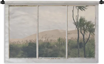 Produktbild von MuchoWow® Wandteppich Wandbehang Aussicht - Düne - Strand 90x60 cm Tapisserie Dekoration Wandtuch - Wandskulpturen - Bildteppich