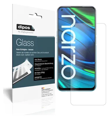 Obrázek produktu pro 2x ochranná fólie pro Oppo Realme Narzo 20 Pro matná - anti-shock 9H fólie dipos Glass plastové sklo