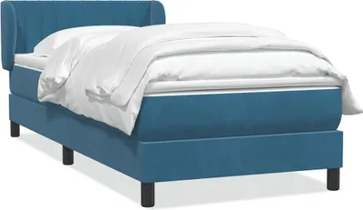 Obrázok produktu pre vidaXL Box spring posteľ s matracom tmavomodrá 80x220 cm zamat