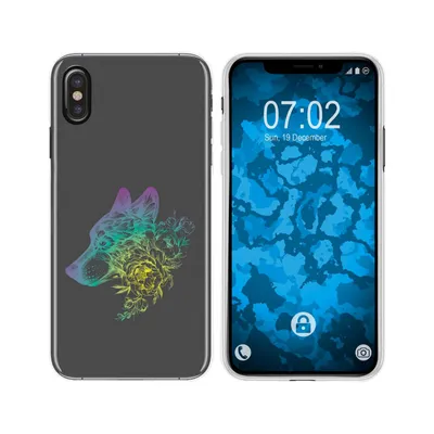 Produktbild von PhoneNatic Case kompatibel mit Apple iPhone Xs Max Silikon-Hülle Floral Wolf M3-4