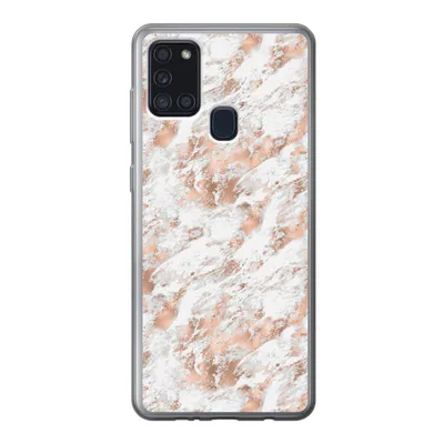 Produktbild von MuchoWow® Handyhülle Schutzhülle Hülle für Samsung Galaxy A21s Roségold - Muster - Marmor - Luxus Silikon Softcase Handy Hülle - Hartschale