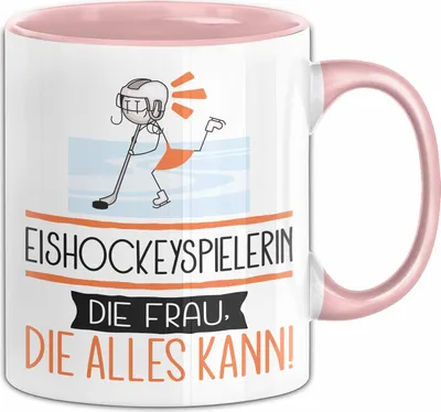 Produktbild von Eishockeyspielerin Geschenk Tasse Becher Die Frau Die Allen Kann Geschenkidee für eine Eishockeyspielerin Lustig (Rosa)
