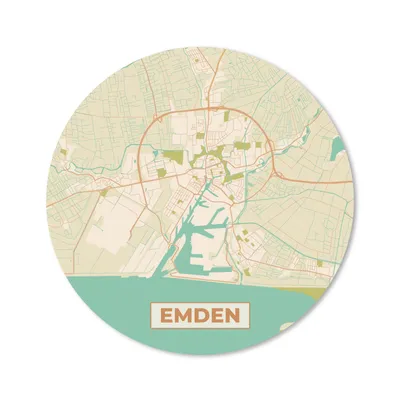 Produktbild von MuchoWow® Mauspad Mousepad Karte - Karte - Stadtplan - Emden - Vintage 20x20 cm - Mousepads - Maus Mat - Pad - Mausunterlage - Schreibtischmatte
