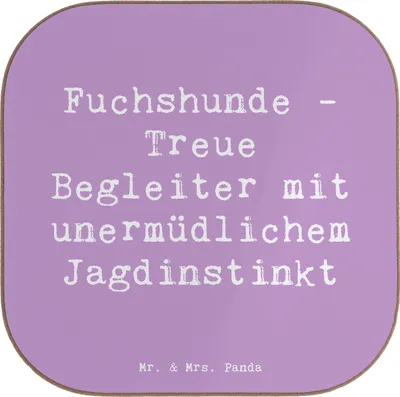 Produktbild von Mr. & Mrs. Panda Getränkeuntersetzer Spruch Fuchshunde Treue - Lavendeltraum - Geschenk, Foxhound Jagdhund, gläseruntersetzer, Coaster, Loyalität, Hunderassen, Hund