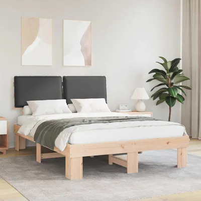 Image de Maison Exclusive - Sommier avec tête de lit rembourrée Gris foncé 140 x 200 cm