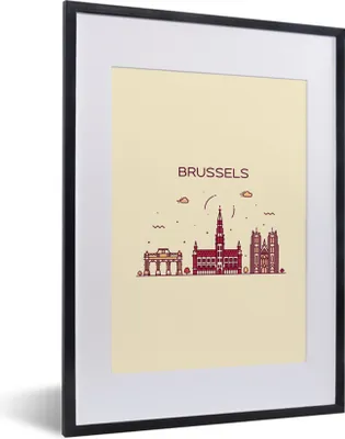 Produktbild von MuchoWow® MuchoWow® Gerahmtes Poster Brüssel - Belgien - Skyline 30x40 cm - Poster mit zchwarzem Bilderrahmen - Wandposter Schlafzimmer