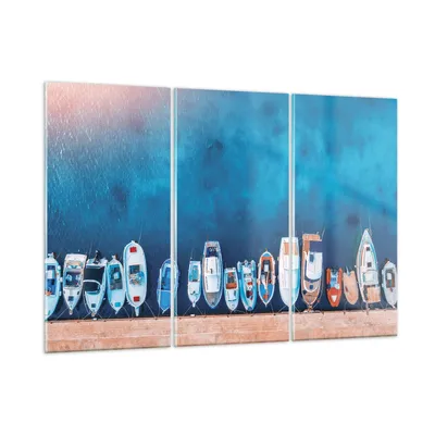 Produktbild von Bilder auf glas - 3 Teile - Hafen Hafen £ódŸ - 105x70cm - Glasbilder - Wandbilder - Bilder - zum Aufhängen bereit - Wanddekoration aus Glas - Glas Bilder - Wandbild auf Glas - GCE105x70-5081