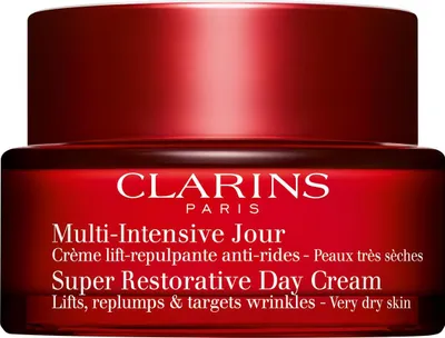 Productafbeelding van Clarins Super Restorative Dagcrème, dagcrème, voor vrouwen, geschikt voor droge huid, zeer droge huid, decolleté, gezicht, hals/nek, anti-aging, anti-acne, anti-rimpel, huidverhelderend, hydraterend, liftend, ..., 50 ml