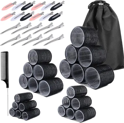 Produktbild von Haarrollen 50 Stück, Große Locken Ohne Hitze, 12 Clips, Für Alle Haartypen, Wiederverwendbar
