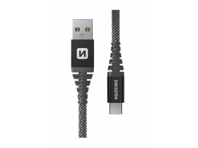 Obrázek produktu pro Swissten - Cabo Polyamid USB-C - USB 1,5 m (antracit)