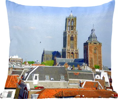 Produktbild von MuchoWow® Zierkissen Sofakissen Wohnzimmer Dekokissen 50x50 cm Stadt - Utrecht - Domturm - Komfort - Sofakissen